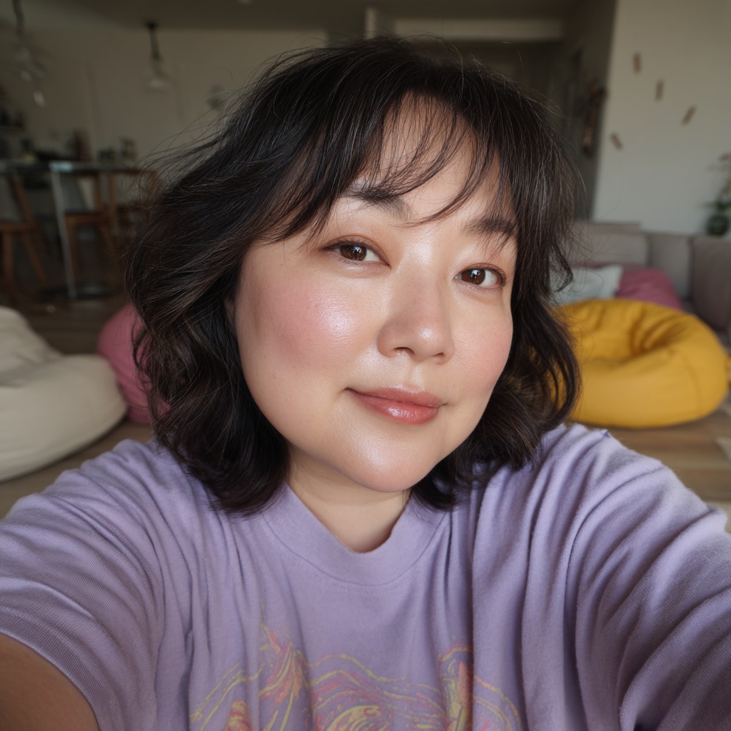Textured Shoulder-Length Cut with Soft Bangs