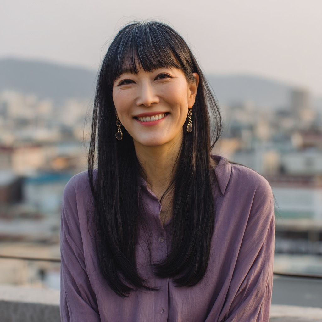 Classic Black Long Hair with Soft Face-Framing Layers