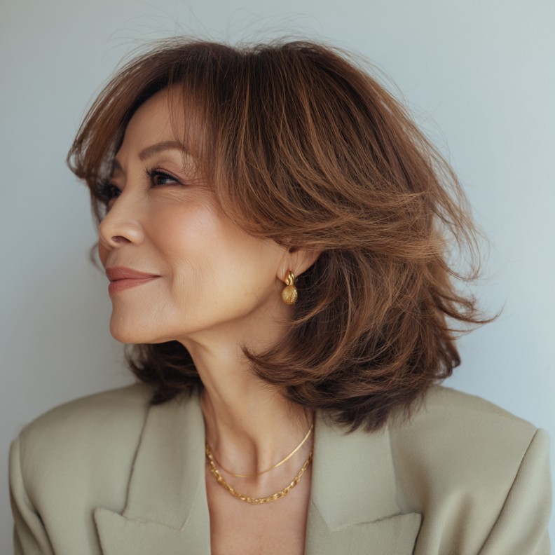 Elegant Layered Butterfly Cut with Soft Volume