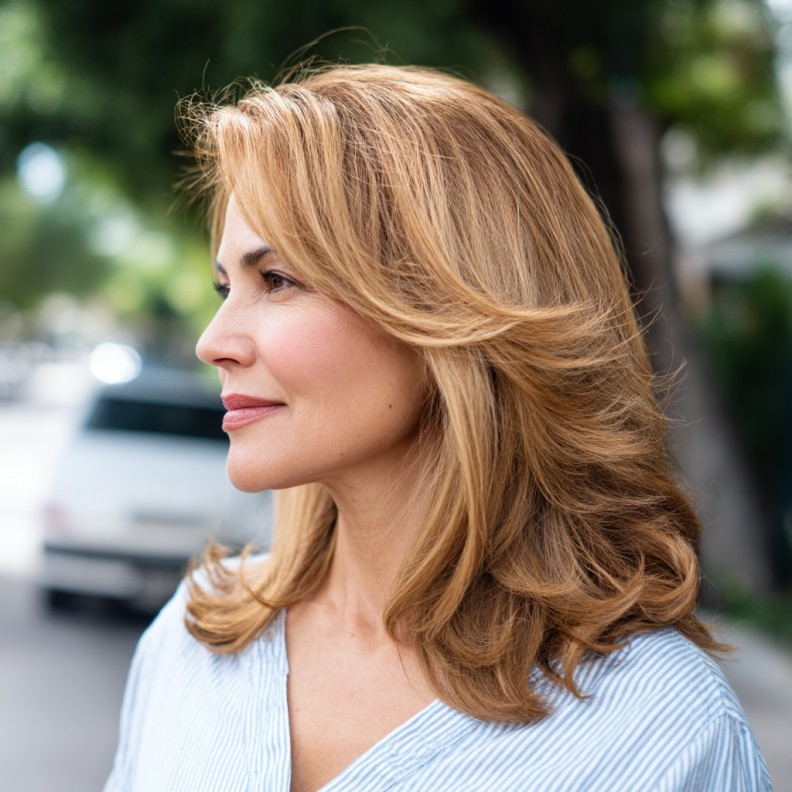 Graceful Layered Butterfly Cut with Soft Movement