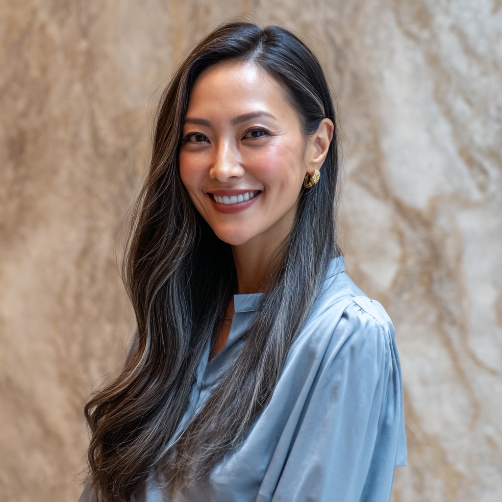 Layered Long Black Hair with Subtle Highlights