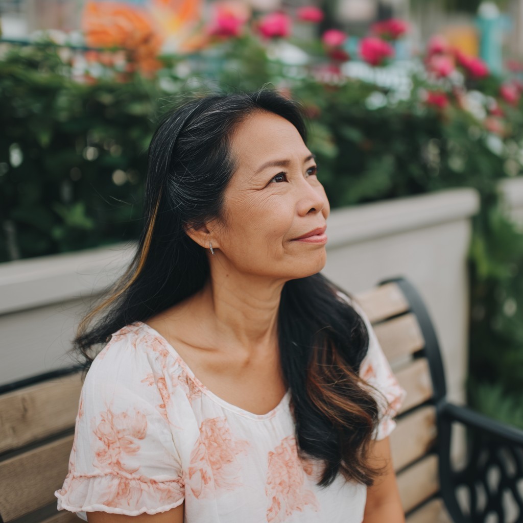 Long Black Hair with Subtle Face-Framing Layers