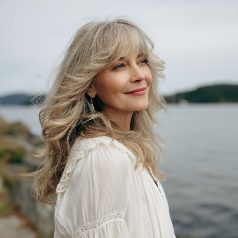 Softly Layered Butterfly Cut with Gentle Waves