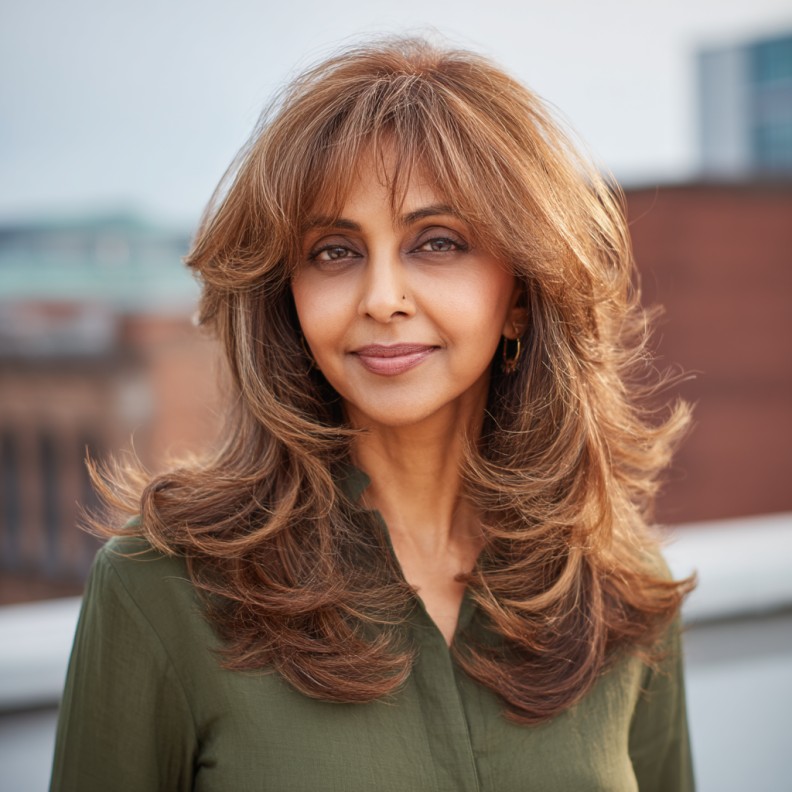 Stylish Layered Butterfly Cut with Soft Face Framing