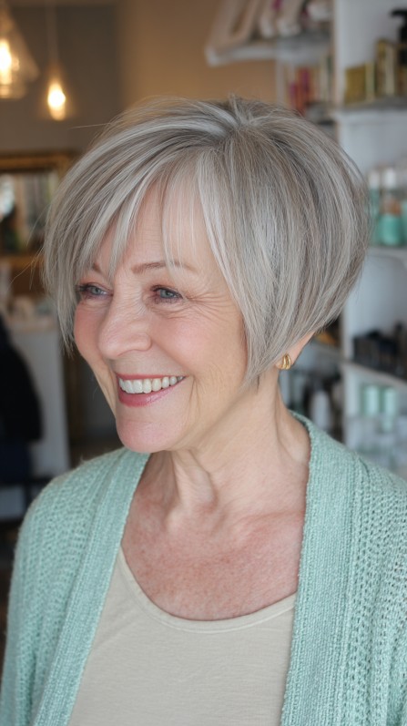Textured Silver Pixie Bob with Gentle Layers