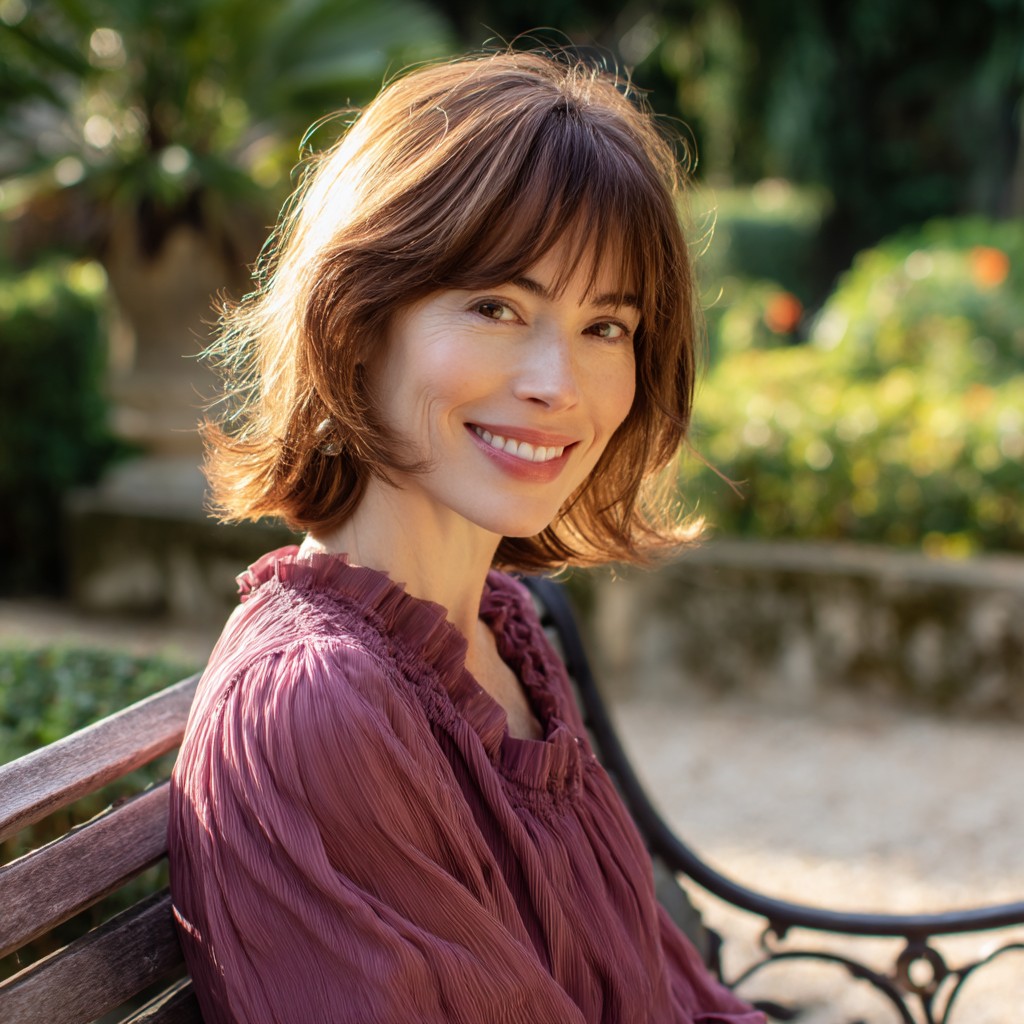 Charming Feathered Layers with Soft Bangs