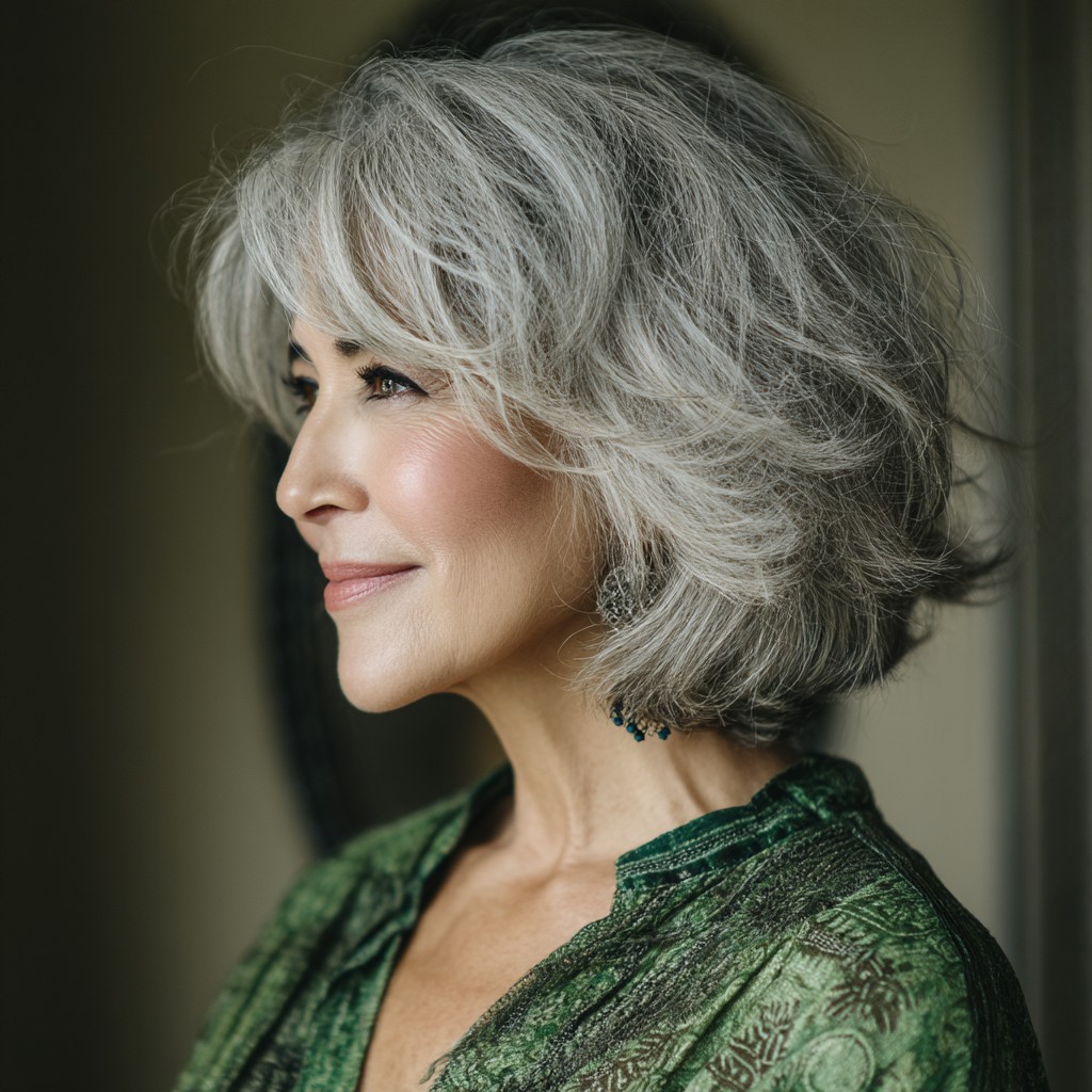 Effortlessly Chic Feathered Bob with Soft Volume