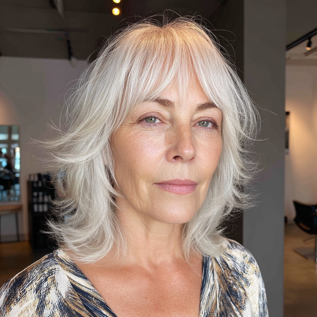 Softly Feathered Layered Cut with Wispy Bangs
