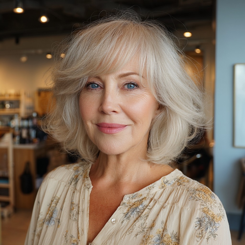 Softly Feathered Shoulder-Length Cut with Gentle Layers