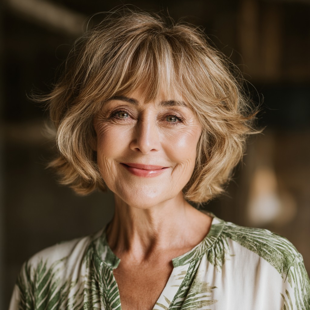 Textured Feathered Cut with Soft Bangs