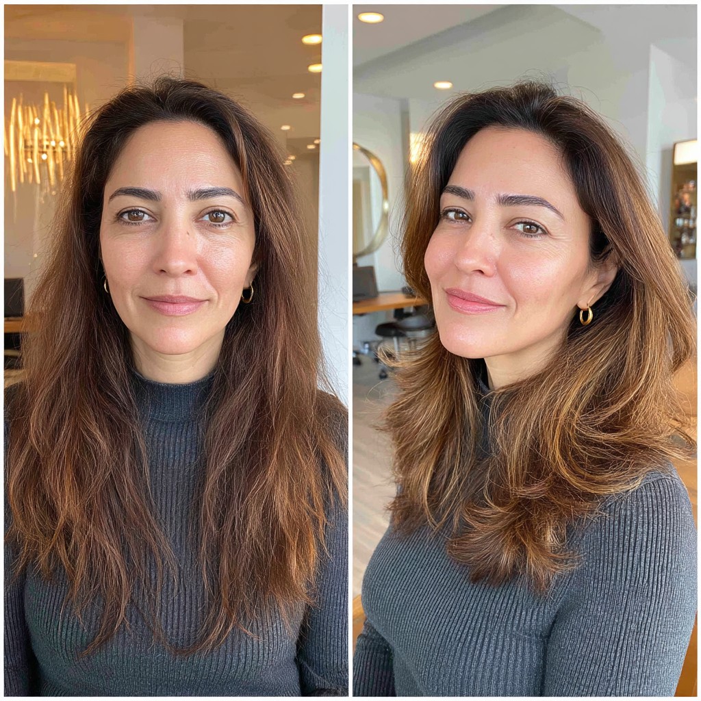 Voluminous Feathered Layers with Subtle Highlights