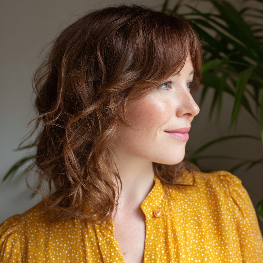 Warm Copper Feathered Layers with Soft Texture