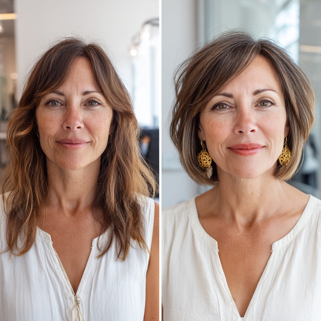 Chic Textured Bob with Subtle Highlights
