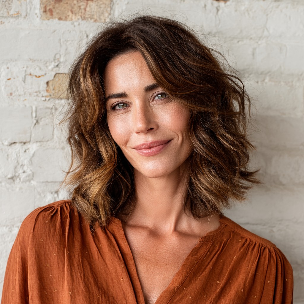 Effortlessly Chic Beachy Waves with Subtle Highlights