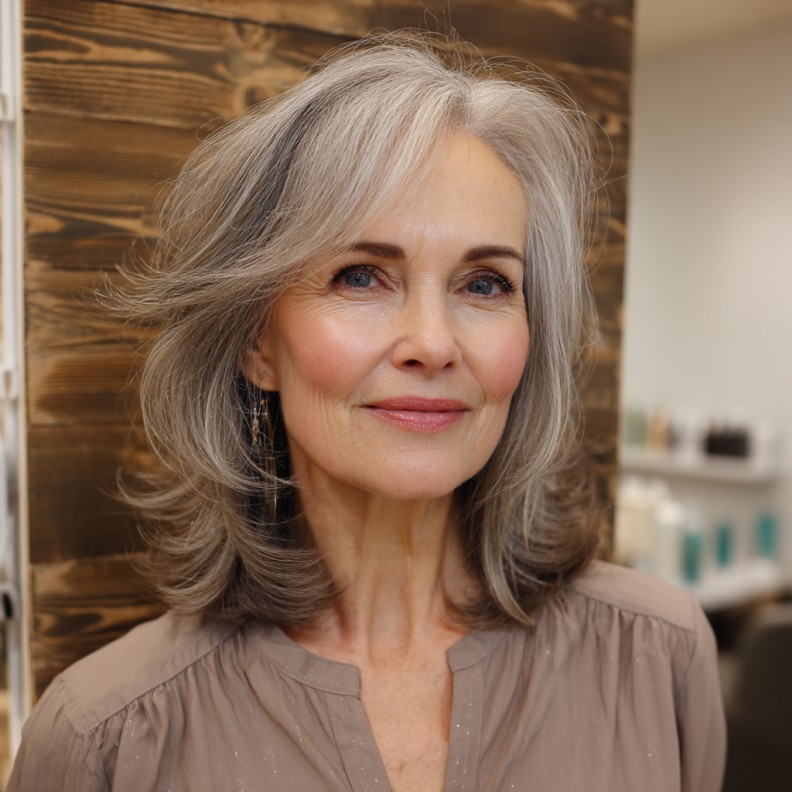Elegant Layered Shag with Soft Waves