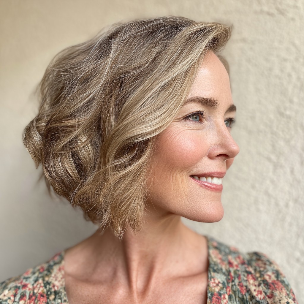 Textured Beachy Lob with Subtle Waves