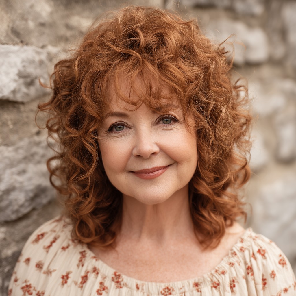 Chic Curly Medium-Length Cut with Lively Layers