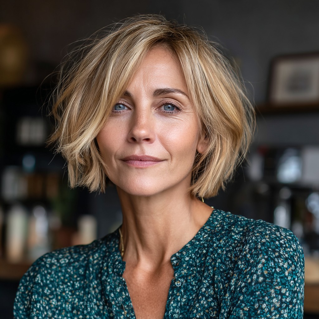 Effortlessly Chic Textured Blunt Bob