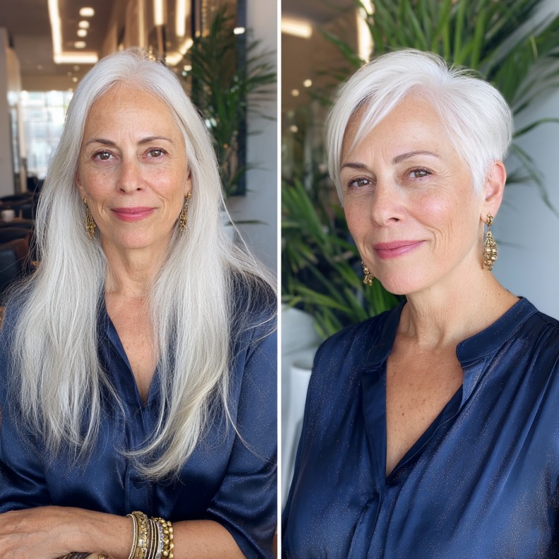 Modern Short White Blonde Bob with Subtle Layers