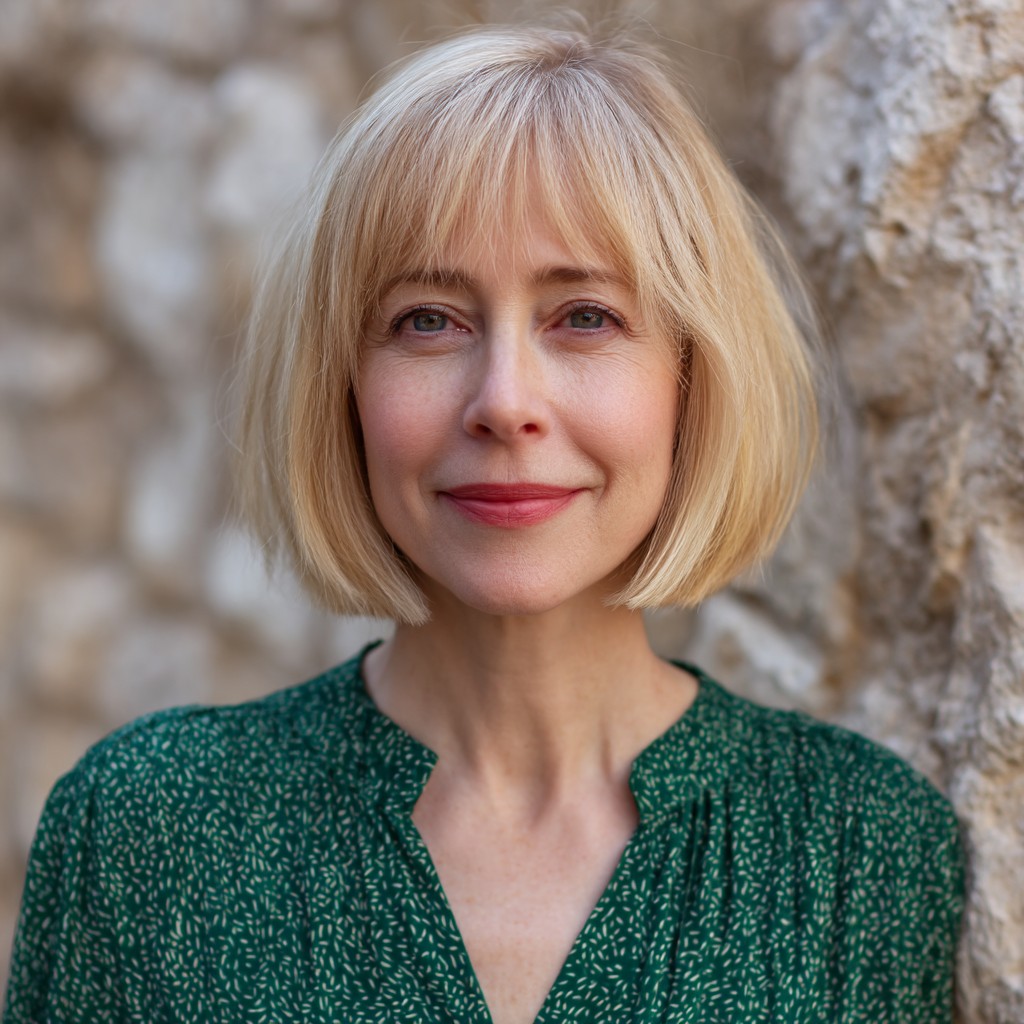 Soft Blunt Bob with Wispy Bangs