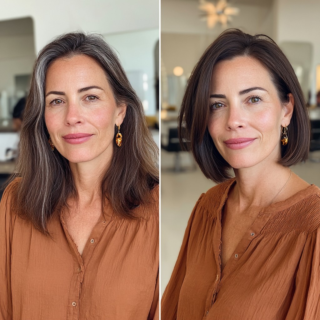 Stylish Blunt Bob with Soft Face-Framing Layers