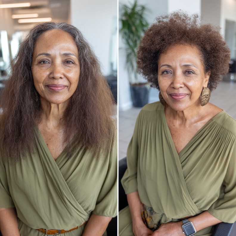 Textured Curly Transformation with Defined Volume