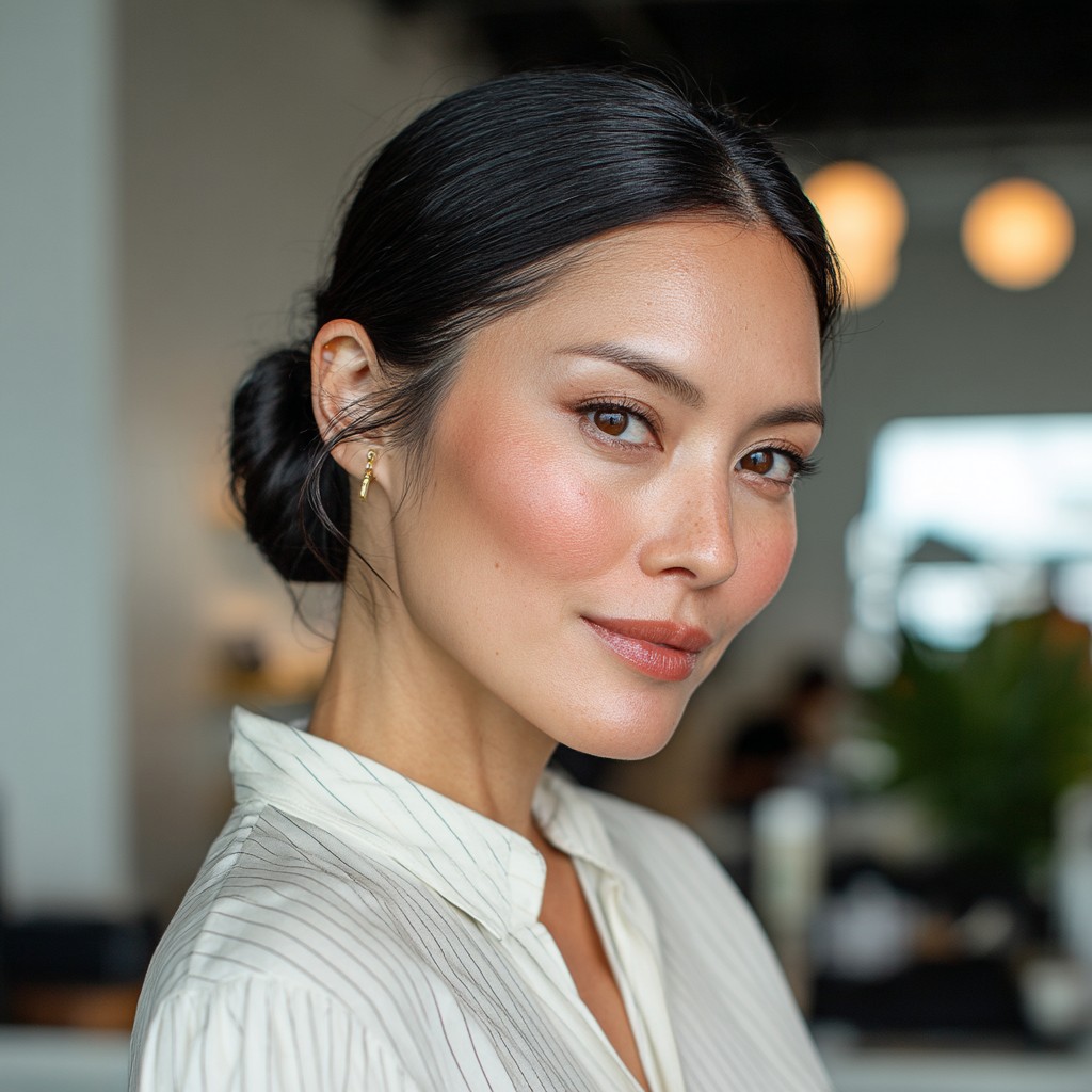 Polished Low Chignon with Subtle Texture
