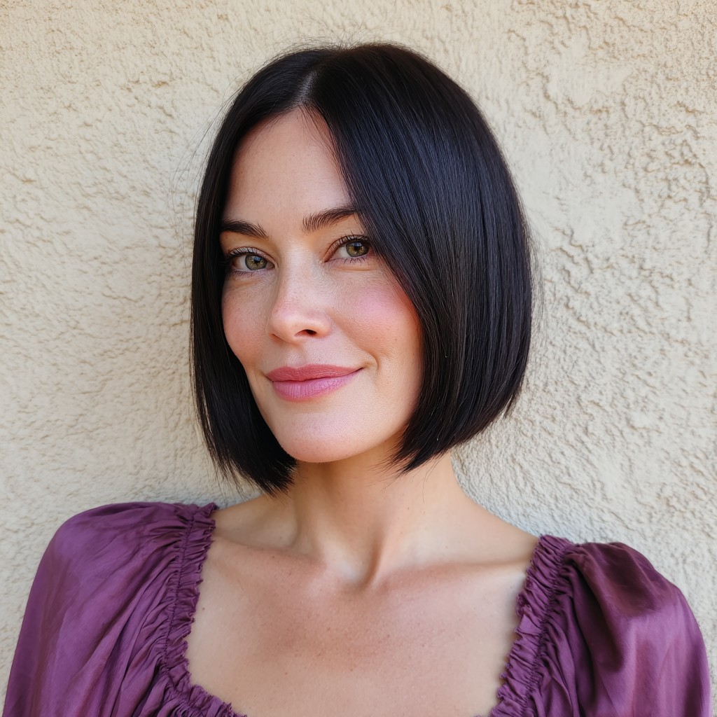 Sleek Blunt Bob with Elegant Shine