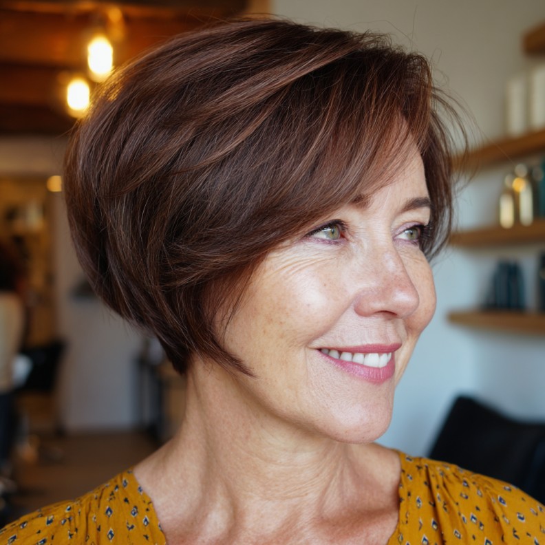 Sleek Red Wine-Inspired Textured Bob