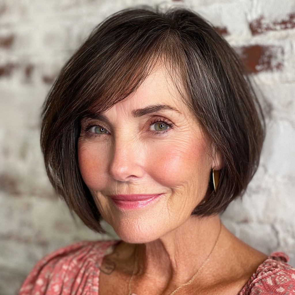 Chic Textured Bob with Side-Swept Bangs