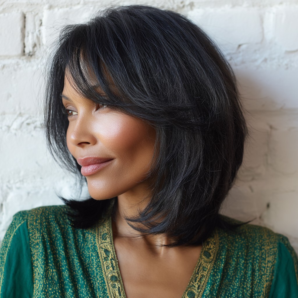 Elegant Feathered Bob with Soft Layers
