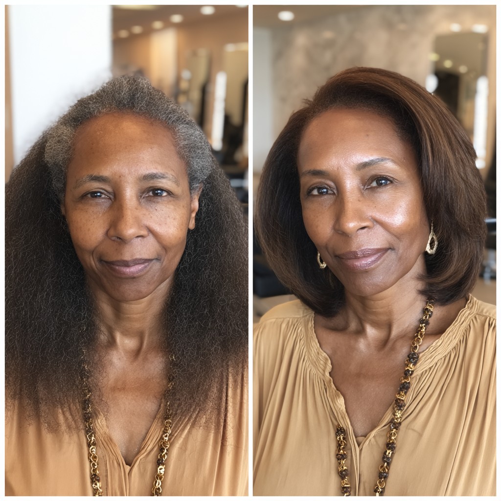 Elegant Feathered Bob with Subtle Volume
