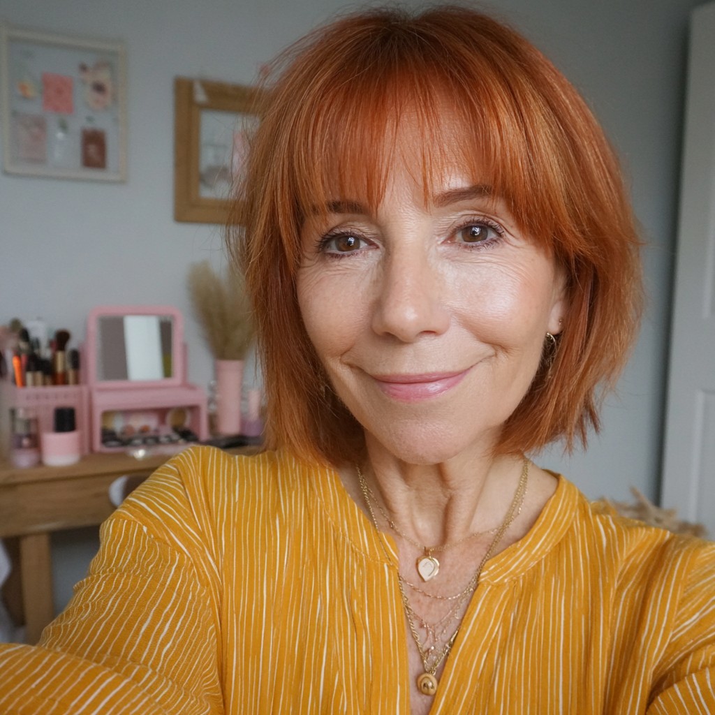 Vibrant Textured Bob with Soft Bangs