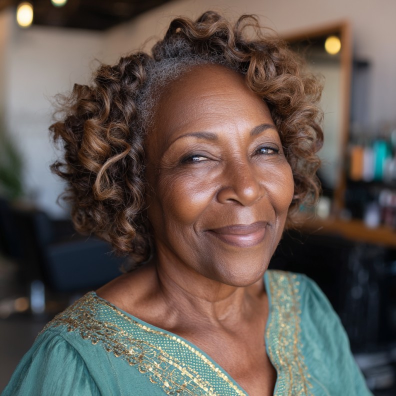 Chic Defined Curly Bob with Natural Volume