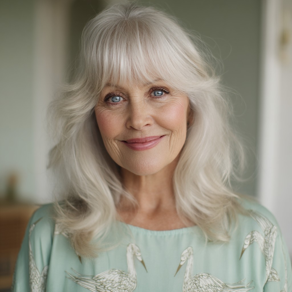 Chic Medium-Length Cut with Soft Bangs and Subtle Layers