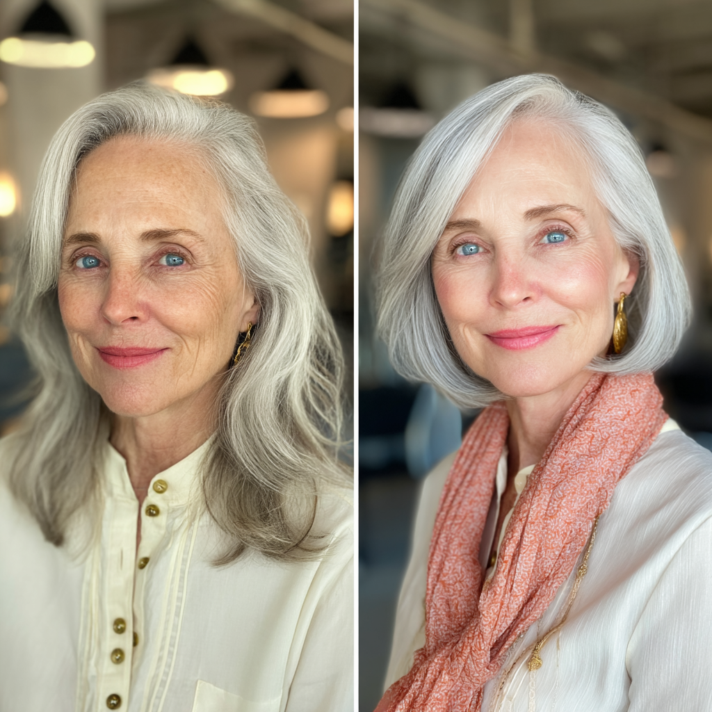 Chic Silver A-Line Bob with Subtle Layers