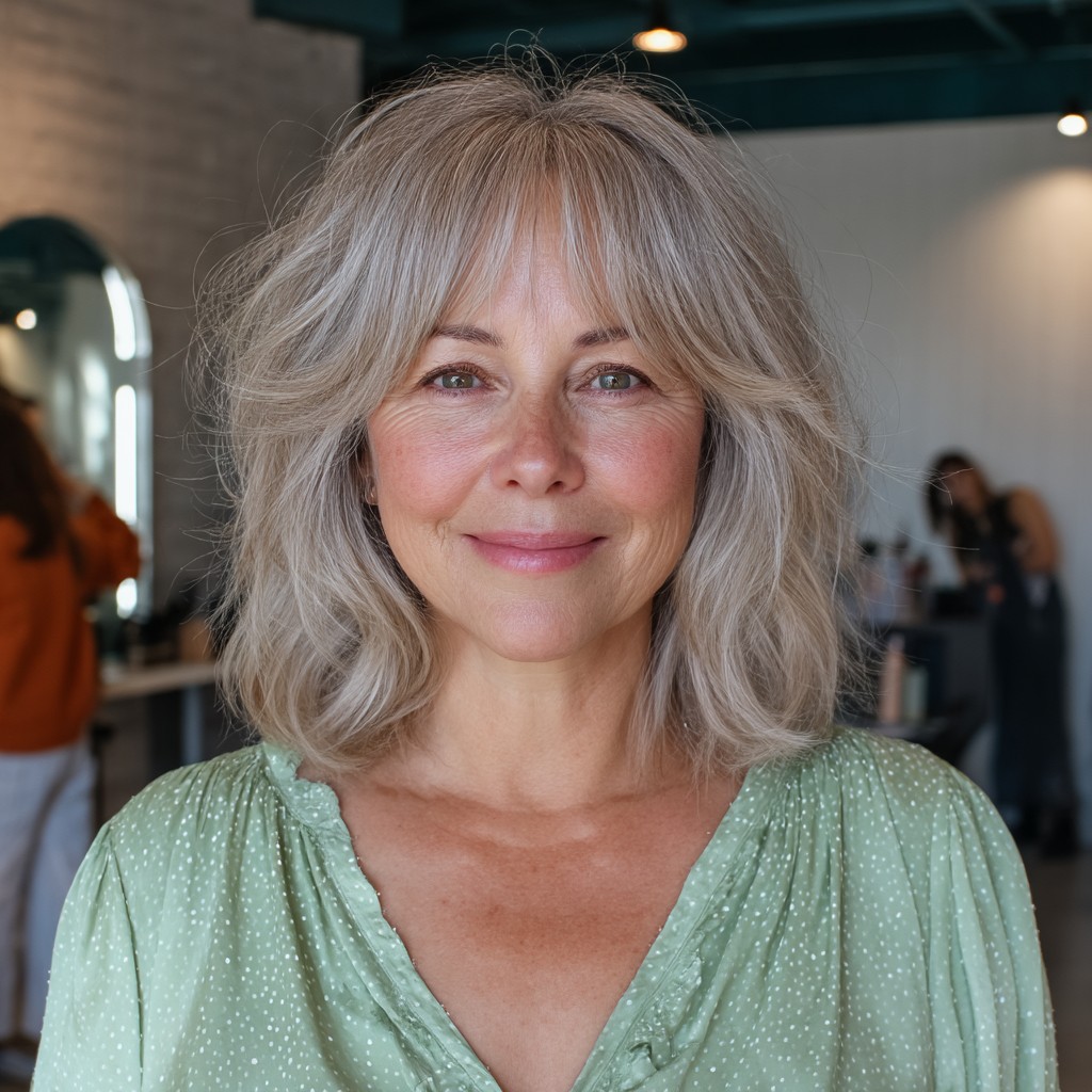 Chic Soft Layered Shoulder-Length Bob with Gentle Waves