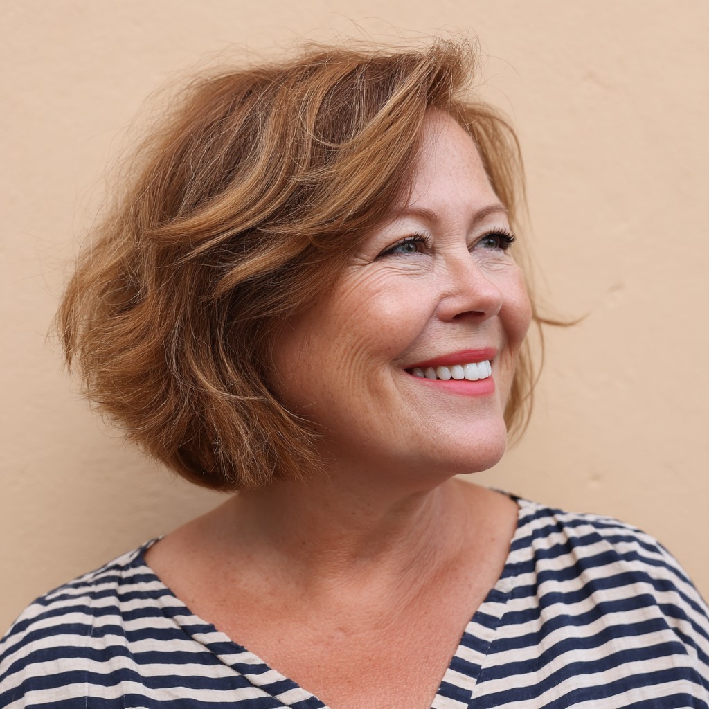 Chic Velvet Edge Bob with Soft Textured Layers