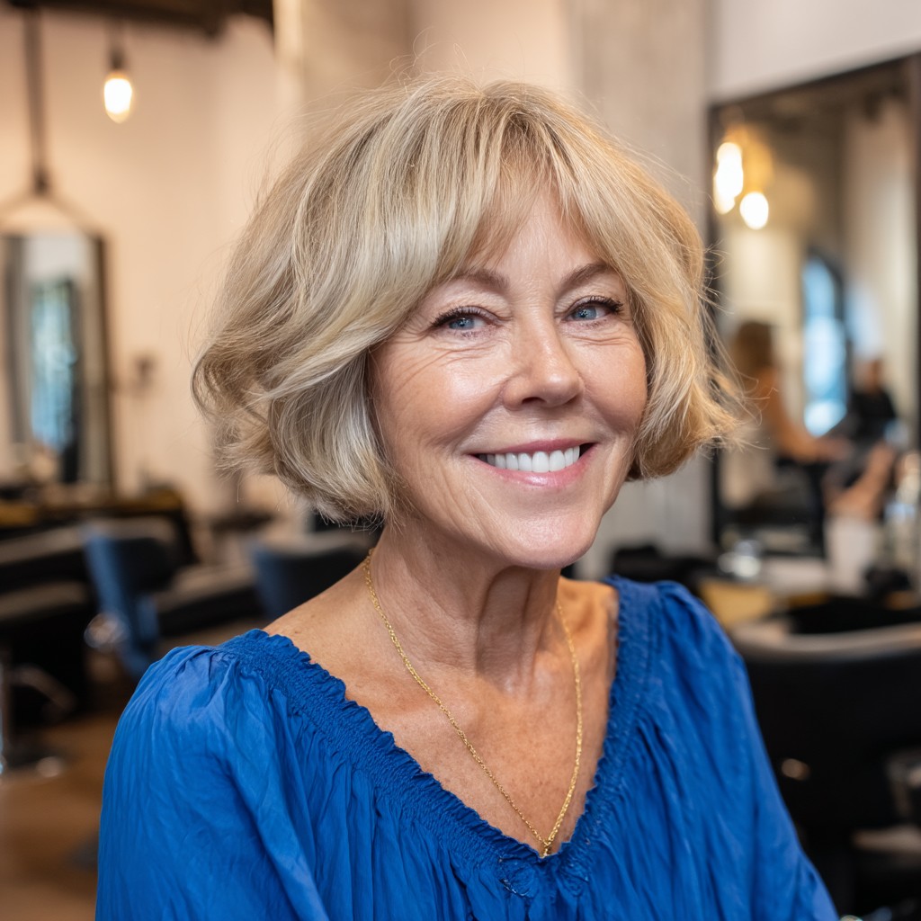 Chic Velvet Edge Bob with Soft Waves