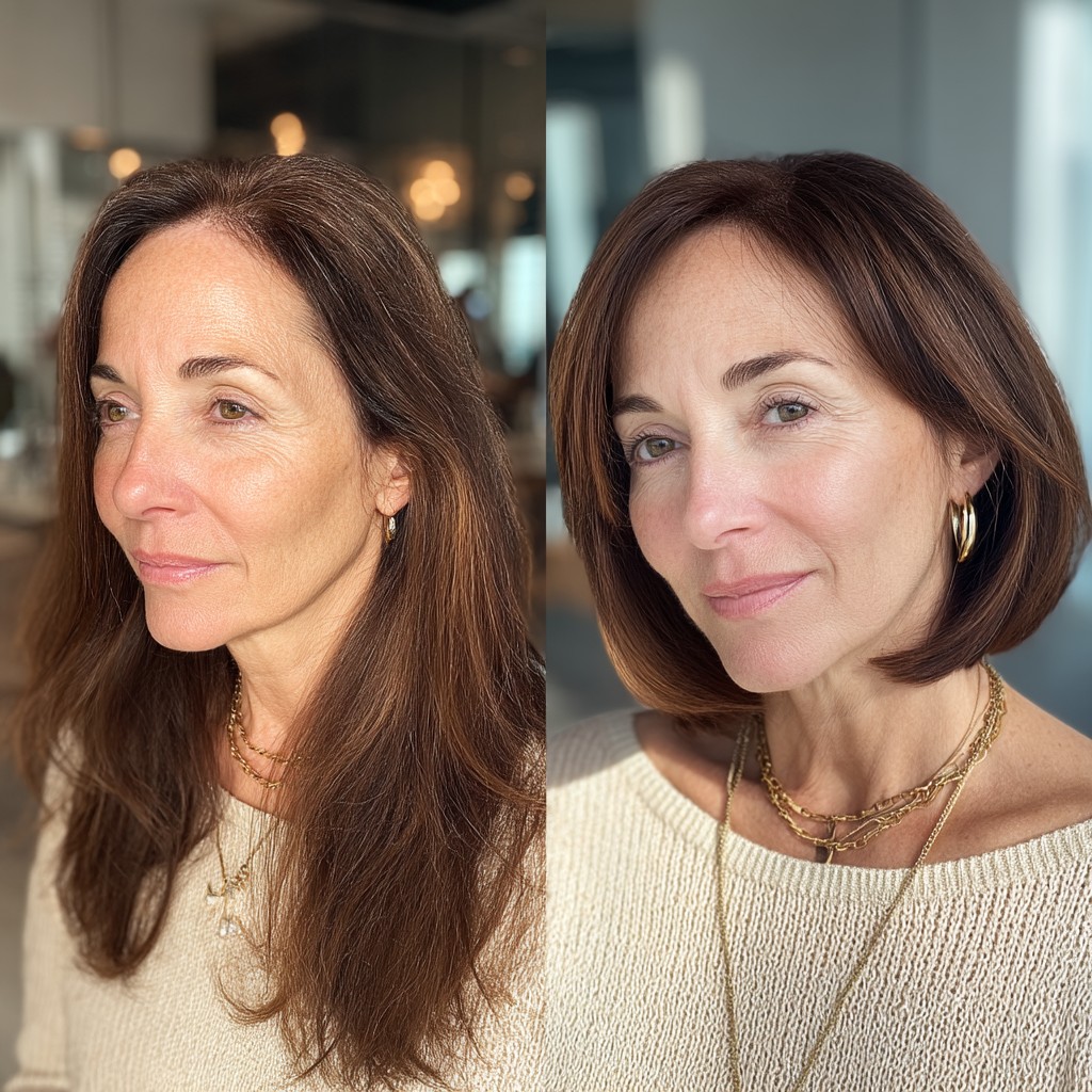 Chic Velvet Edge Bob with Subtle Textured Ends
