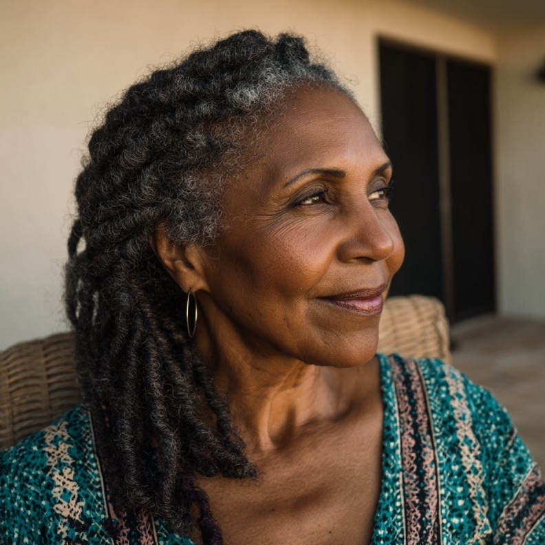 Elegant Natural Locs with Subtle Highlights