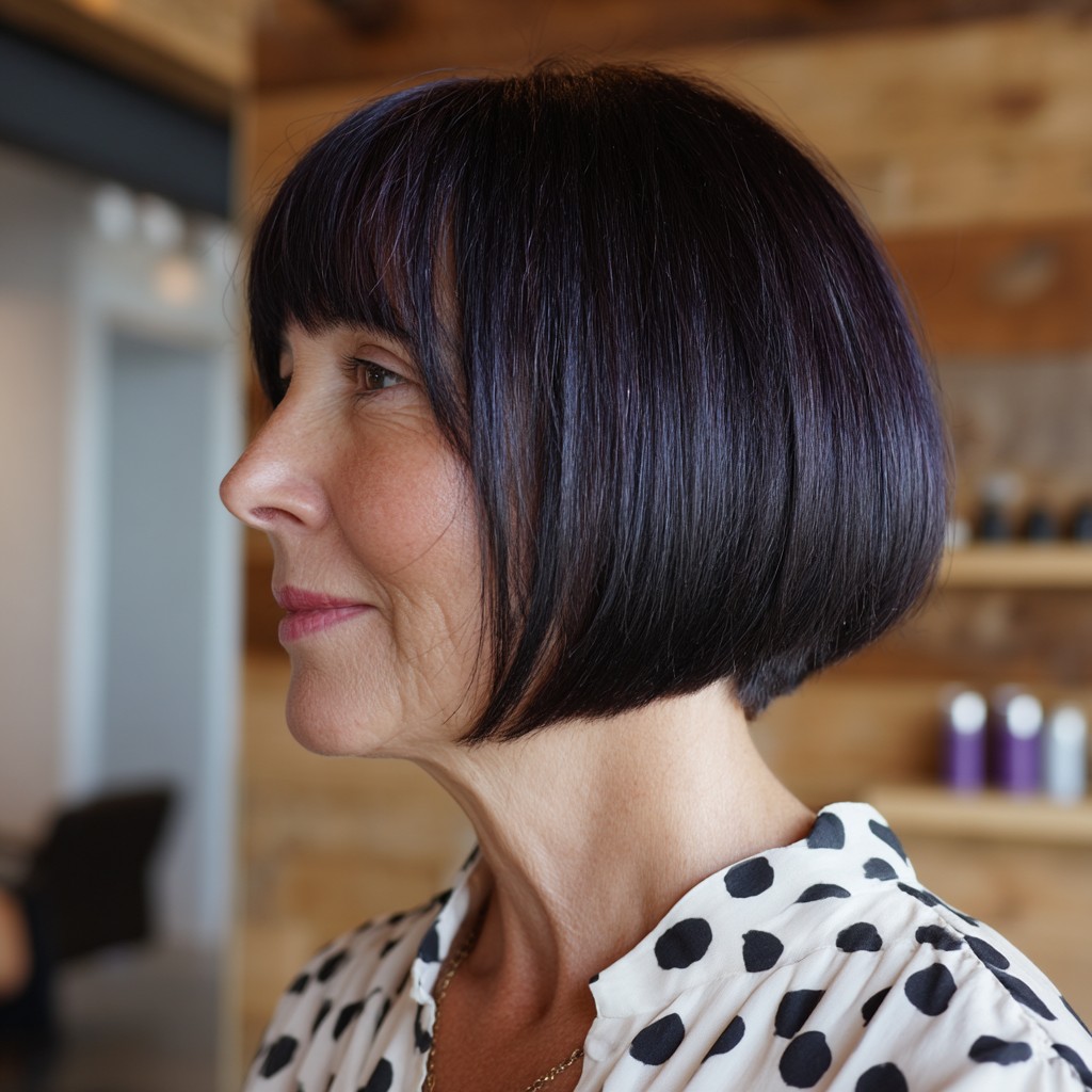Modern Velvet Edge Bob with Sleek Lines