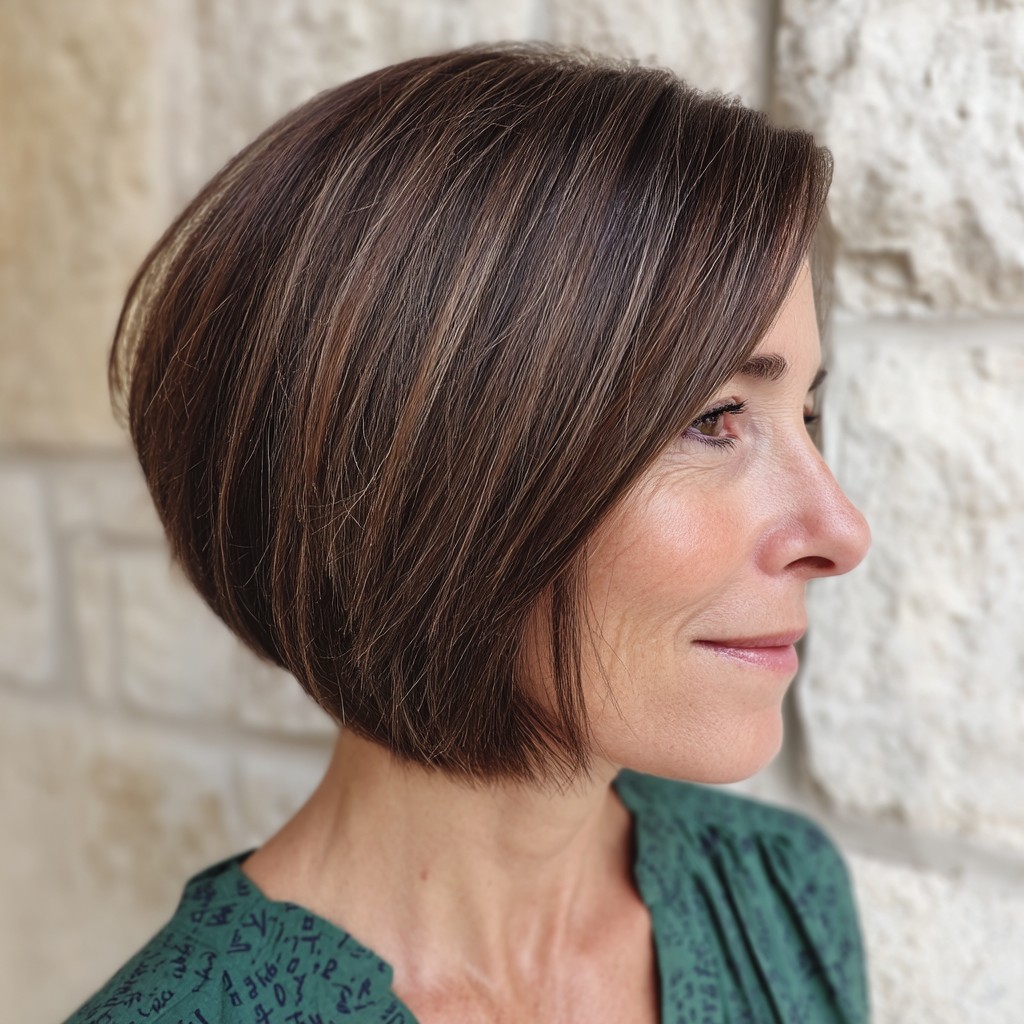 Sleek Velvet Edge Bob with Delicate Highlights