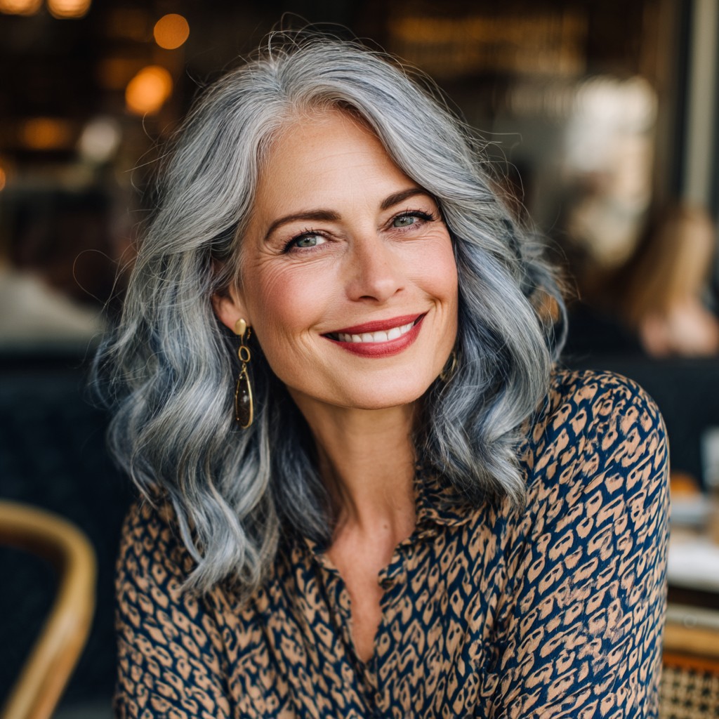 Soft Silver Waves with Gentle Layers