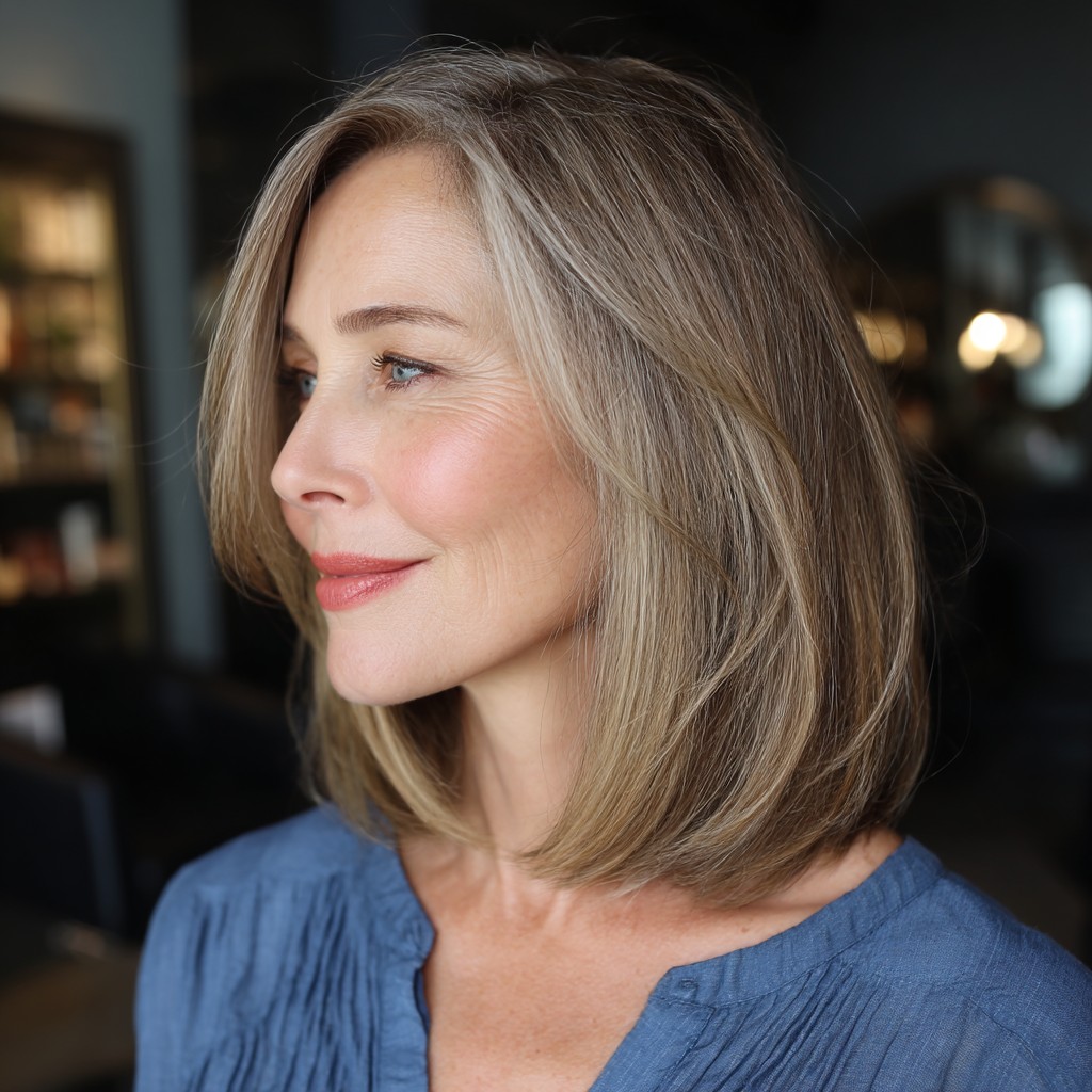 Softly Blended Shoulder-Length Bob with Gentle Layers