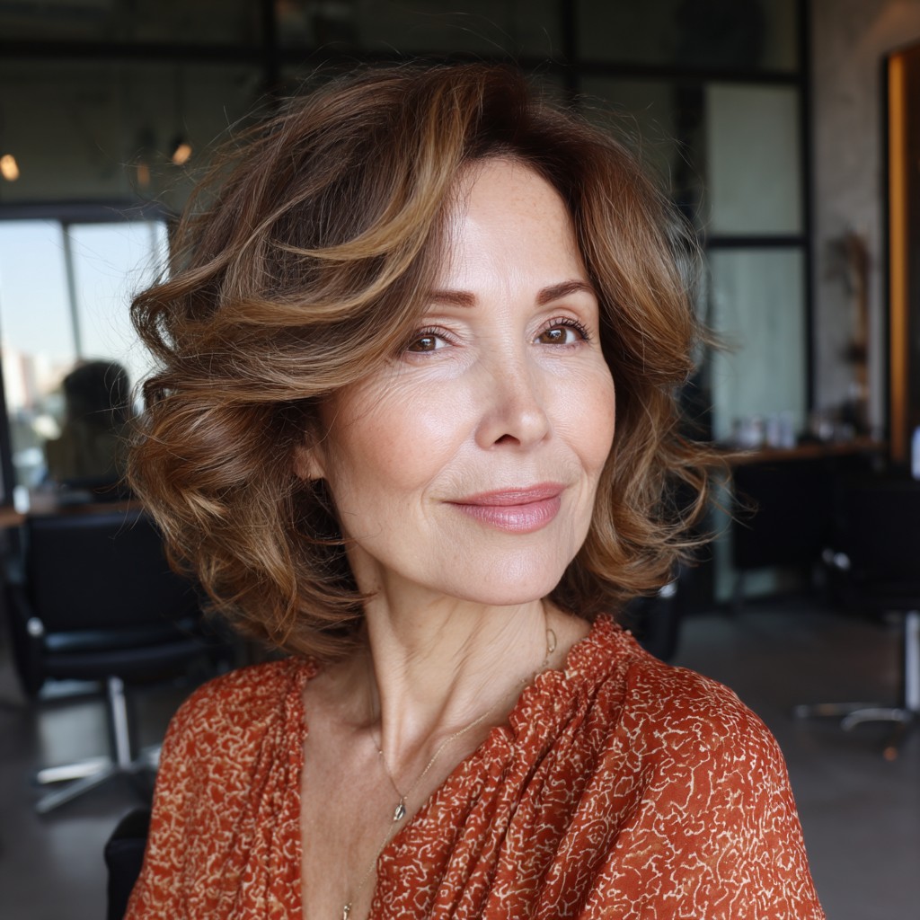 Stylish Velvet Edge Bob with Loose Waves