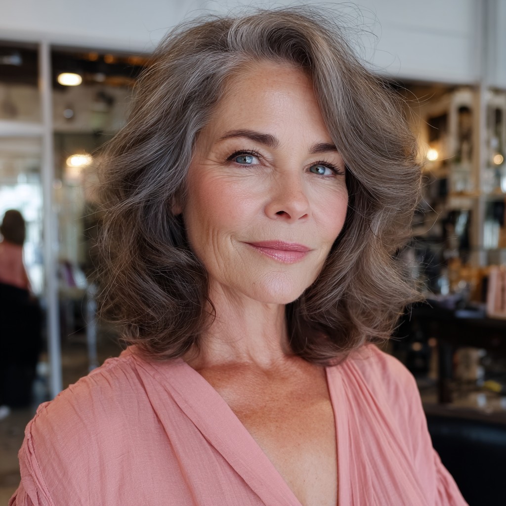 Textured Shoulder-Length Bob with Gentle Waves