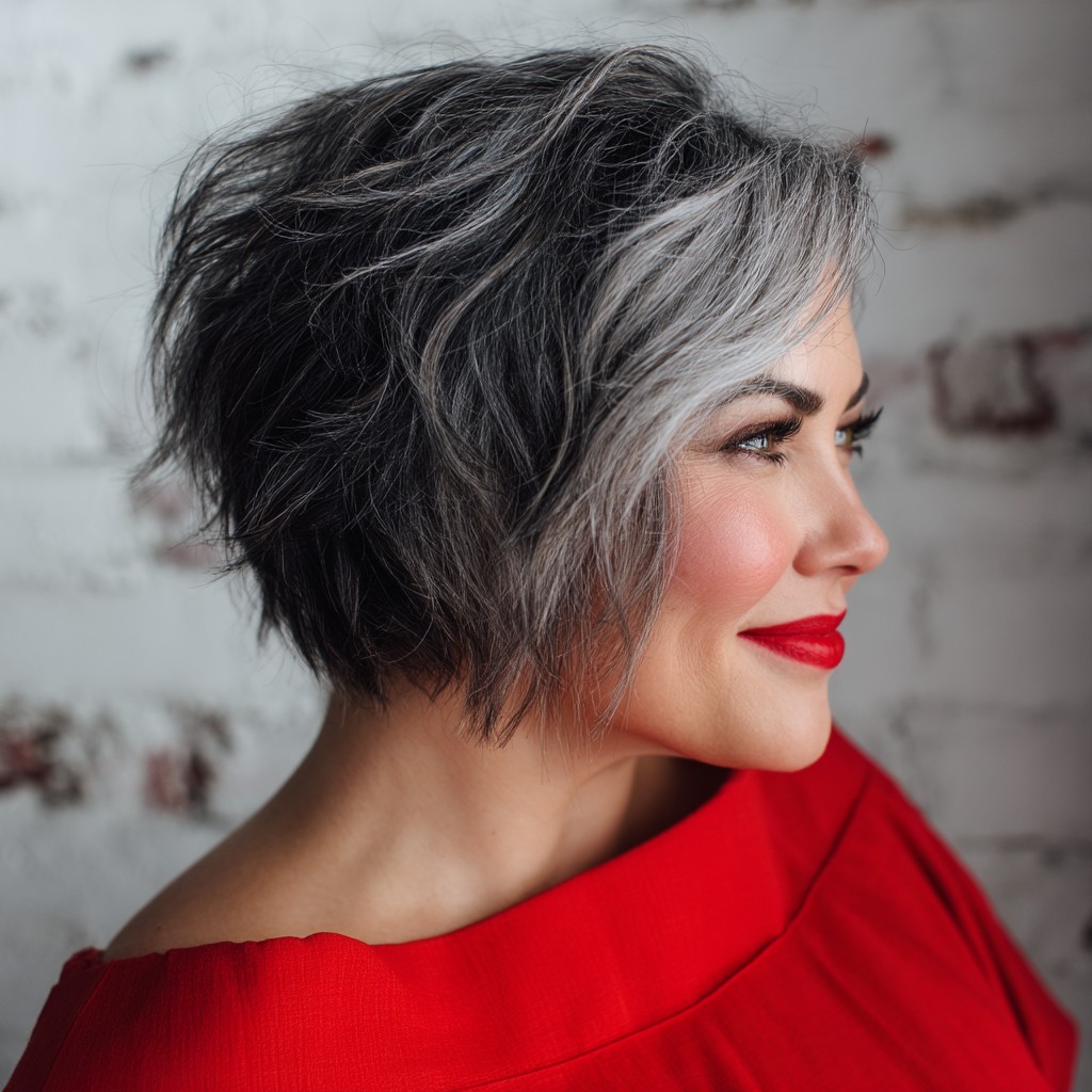 Textured Silver Bob with Lively Layers