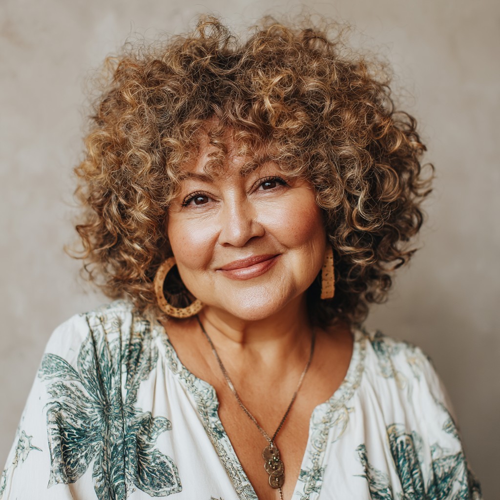 Charming Voluminous Curls with Soft Layers