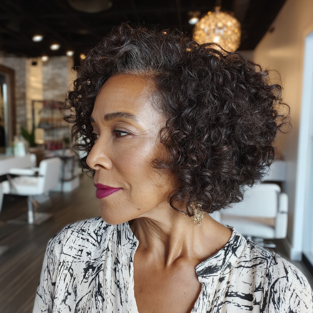 Chic Curly Bob with Defined Layers